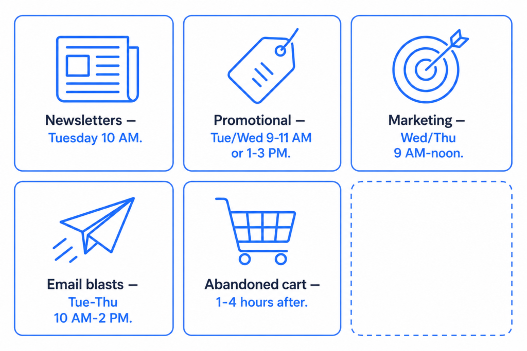 email send times by campaign type