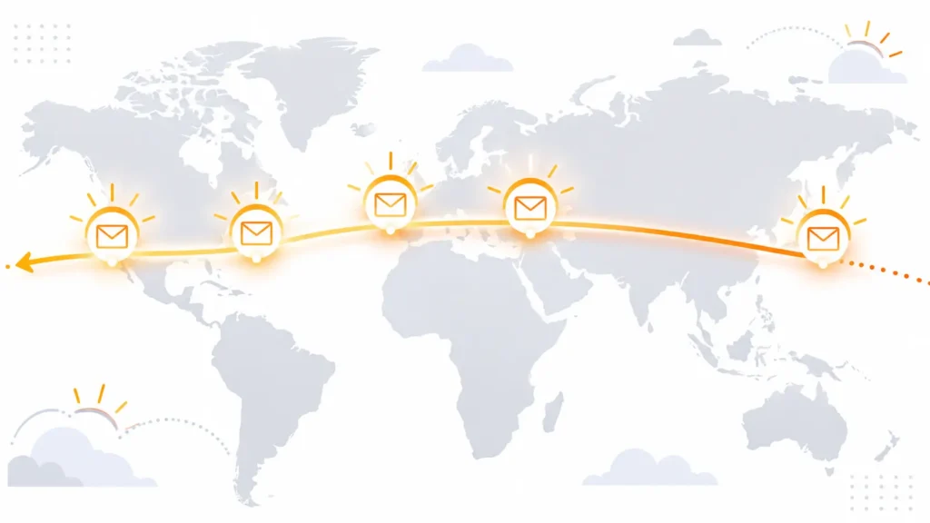 follow the sun email send strategy map
